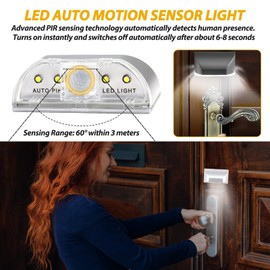 2PCS Keyhole Light for Door with Motion Sensor PIR Infrared LED Keyhole Lamp Outdoor Auto On/Off, Key Light Easy Installation Ideal for Front Door Hallway Closet Drawer
