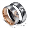 ROWAG 6MM Men Heart Shape Titanium Stainless Steel Couple Rings