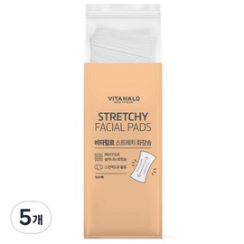 Vitahalo stretchable cotton pads, 5 pieces, 100 pieces / 비타할로 늘어나는 화장솜, 5개, 100개입