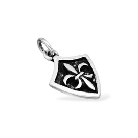 Windalf Medieval Fleur De Lis Pendant 2.9 cm Amulet 925 Sterling Silver, Sterling Silver