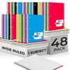 Rosmonde 48 Pack, 1 Subject Spiral Notebook Wide Ruled Bulk,