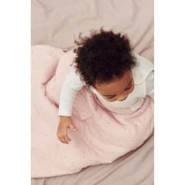 MORI Baby Clever Sleeping Bag 2.5 TOG in Stardust - Cotton Unisex Toddler Two Way Zip Swaddle Blanket - Fitted Neck - One Size