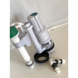 Kohler Toilet, Dual Flush, Top Button Flush Valve and Adjustable Tower Fill Valve for 2 inch Two Piece Toilets by NuFlush