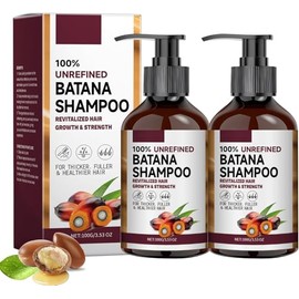 2pc Champú Aceite de Batana, Champú de Romero Con Aceite Esencial de Batana, Nutrir y Reparar Profundamente el Cabello, Realzar el Color, Adecuado para Cabello Seco y Quebradizo
