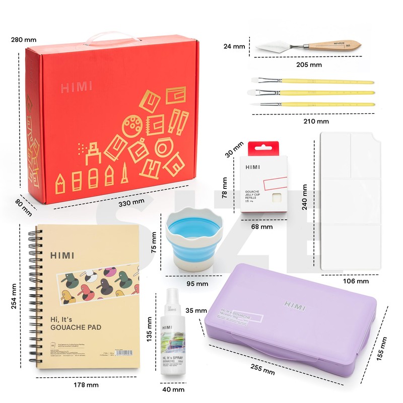 HIMI Deluxe 18 Colors Jelly Gouache Paint Gift Set –