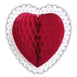 Widmann 95764 - Wabenball, rotes Herz, Ø 25 cm, Dekoration, Mottoparty, Hochzeit, Valentinstag