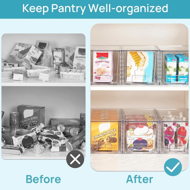 VTOPMART Transparent Clear Acrylic Large Stackable Kitchen Pantry Drawers, undersink,nursing