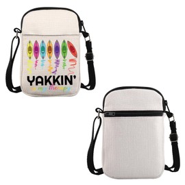 PYOUL Kayak Lover Gift Yakkin’ Is My Therapy Crossbody Bag Kayaking Travel Bag Kayaker Gift (Yakkin Is My Therapy CB)