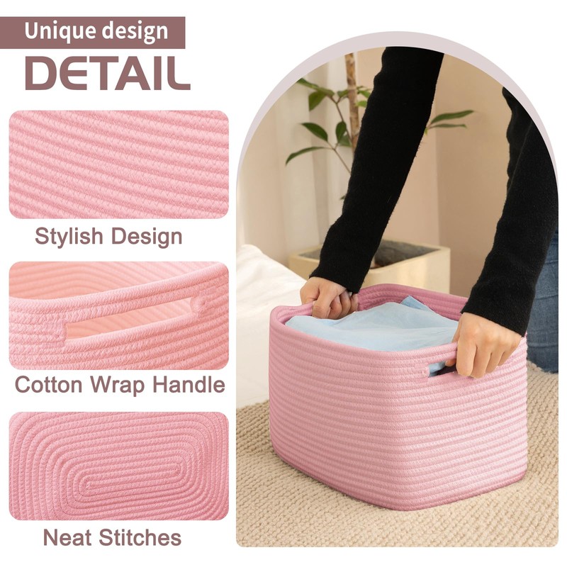 OIAHOMY 4 Pack Storage Baskets for Organizing, Cube Storage Bins