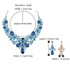 BriLove Women's Costume Elegant Crystal Flower Scroll Teardrop Statement Necklace