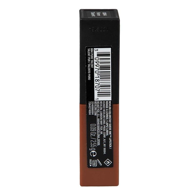 Lápiz Labial Revlon ColorStay Suede Ink tono 004 Pure Talent
