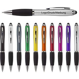 Ballpoint Pen Bristol Incl. Print Touch with Advertising / Logo/Print Werbedruck Ballpoint Pen Printed Digital Printing Multicoloured with Touch Screen Function - silverware, Menge: 50 Stück