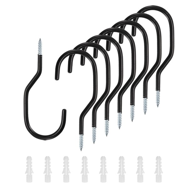 sourcing map 8pcs Bike Hooks 6" Capacity 80LB Screw in