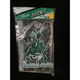 Burnett mfg. co. Vintage Wrought Iron Plant Hanger Rustic gold tone Wall Mounted Sign Hanging NOS