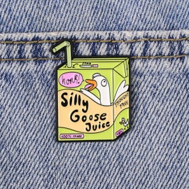 Silly Goose Juice Enamel Pin, Chaotic Goose Meme Brooch Pin, Funny Gift For Sassy Humorous Friend Sassy Girl Women, Honk Honk Silly Bird Humor Brooches, Internet Animal Meme, Sarcastic Bird Accessories