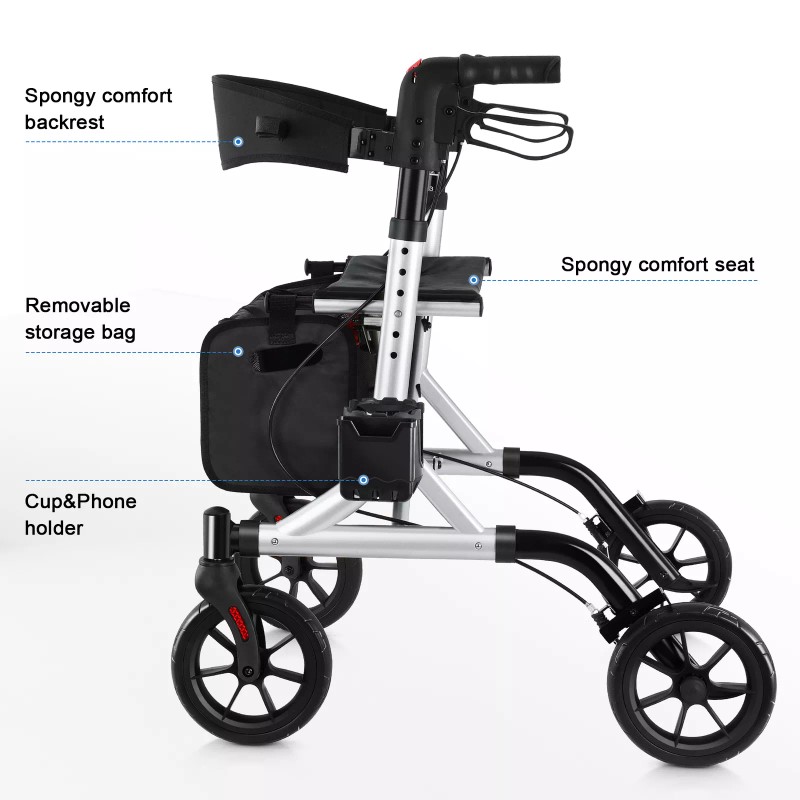 WALK MATE Rolling Walkers for Seniors w/Seat Folding Rollator Walkers