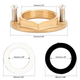 4pack Brass Faucet Lock Nut (Inner Diameter:32mm/1.25''), Installation Kit Bathroom Lock Nuts for Kitchen Basin Sink 4set