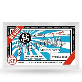 Viktoria Textile Paint, Machine Washable (59 Colours) - Fabric Dye, Textiles, Fabric Dyes, Washable Textile Colour, Clothing Dyeing (60 Glass Beads Blue, Pack of 2)