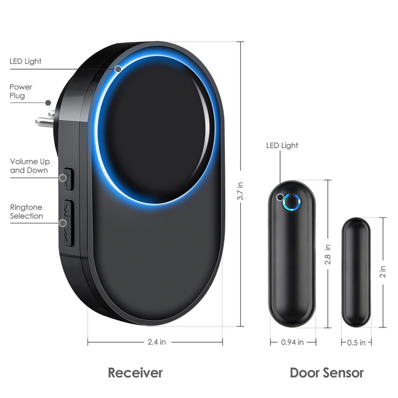 Door Window Sensor Bell, Wireless Bell, 900 ft Range, 58