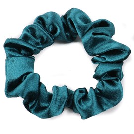 Mytoptrendz® 2 pcs Satin Scrunchies for Girls Traceless Ponytail Holder Hair Ties for Women Girls Kids Thin Fine (Teal)