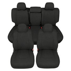 EDIETH Front and Rear Seat Covers for Toyota 4Runner 2011–2024 Composite Sponge Padding Full Set with Headrest Covers, Protects Against Kids, Pets & Trail Mess Black