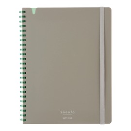 KOKUYO Graph Journal Notebook, Sooofa 8.3'' x 6.2'' Soft Ring Notebook for Women 4mm Grid Ruled, 80 Perforated Sheets, Gray, A5 Notebook for Work Journals for Writing. Japan Import (SU-SV738S4-DM)