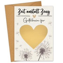 JOYEASE Vouchers to fill in yourself, time instead of stuff, scratch cards to write on yourself with envelopes, voucher card to fill in yourself, birthday card