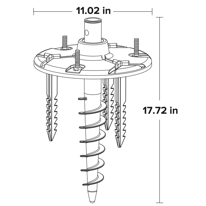 LUTEC Ground Spike for Post Light, Black