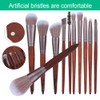11pcs Artificial Fiber Brush Hair Wooden Handle Facial Makeup Brushes
