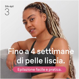 Braun Silk Epil 3 Epilatore Elettrico Donna Con Filo, Rasoio Elettrico Donna, Rimozione Facile Dei Peli, Pelle Liscia A Lungo, Include Testina Rasoio E Pettine Regolatore, 3-031, Rosa