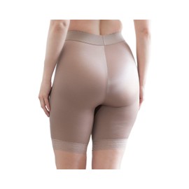 518 High Waist Leg Shaper | Light Control | Made in USA | No-Roll Lace Hem | Mocha 14X/56
