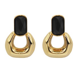 TrendApex Black Dangle Drop Earrings for Women Cute Gold Geometric Fashion Jewelry