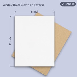 Golden State Art, 25 Pack 11x14 One-side White Corrugated Cardboard Sheets, Flat Cardboard Inserts Layer Pads for Mailing, Packaging or Art Crafts photo backing (1/16" Thick)