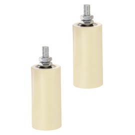 uxcell 2 Sets Slide Gate Guide Roller 4" Length Adjustable Nylon Rollers Gate for Sliding Rolling Gate on Angle Steel Rails and Round Rails, Beige