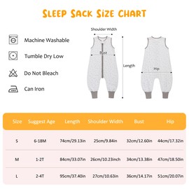 Baby Sleeping Bag with Feet, 0.5 Togs, 100% Cotton Children's Summer Sleeping Bag for Boys and Girls (Star, L/2-4T)