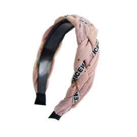 BEKYNI Diademas de Moda para Mujer: Accesorios para El Cabello de Estilo Étnico Vintage con Nudo Ancho, Diademas de Tela con Estampado Floral (13-Rosa Loto, Talla Única)