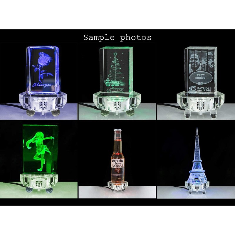 click2go Crystal Led Light Multicolor Illuminated Display Base - Color