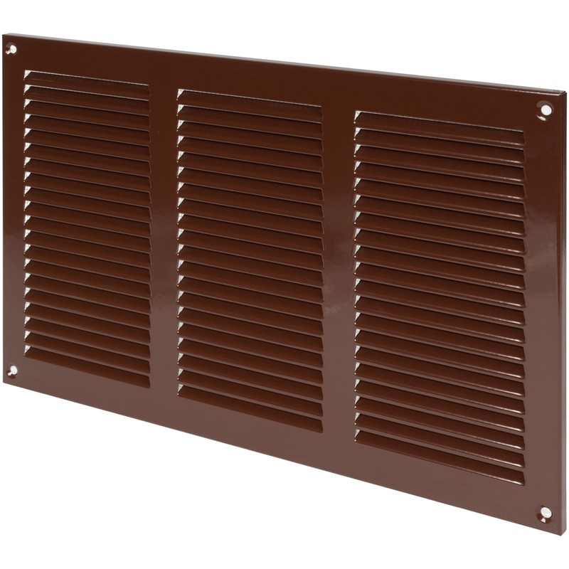 Repa Market 12x8 Inch Air Vent Cover/Brown Galvanized Steel Louvered