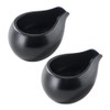 DOITOOL Mini Milk Pot Gravy Pourer Black Porcelain Gravy Boat