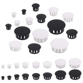 Swpeet 60Pcs 13mm - 33/64" White Round Plastic Snap-on Plugs Knockout Plugs Flush Type Hole Plugs Snap in Locking Hole Tube Kit, Panel Plugs Fastener Cover for Furniture Protectors
