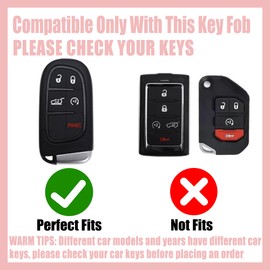 Rayslesan Cute Key Fob Cover with Rhinestone Bear Charm, Bling TPU Smart Key Case for Women, Compatible with Dodge Charger Challenger Durango，Jeep Wrangler Patriot Commander (5-Button, Gold White)