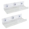 2 Pack Ledge Suction Cup Window Shelf 12 Inch Acrylic Window Box Shelf for Plants Indoor Hold Window Planter Succulents Flowers or Herbs