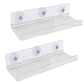 2 Pack Ledge Suction Cup Window Shelf 12 Inch Acrylic Window Box Shelf for Plants Indoor Hold Window Planter Succulents Flowers or Herbs