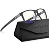 ANYLUV Blue Light Glasses Men, Carbon Fiber Square Eyewear, Lightweight