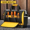WINHUNT Large Tool Bag, Professional Tool Tote Hard Bottom, Multi-Pocket