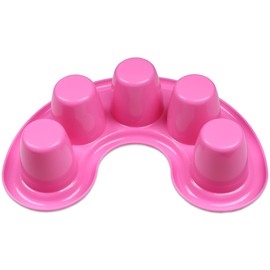 Beauticom 4 Pcs Nail Art Bubble Bath Spa Bowl Nail Hand Soak Tray Acrylic Gel Nails Soaking Trays Black & Pink Colour