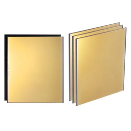 sourcing map 5pcs Welding Lens 5.24" x 4.5" Shade 14 Glass Replacement Welding Lenses Darkening Filter Plates for Welding Helmet, Gold Coated Filter Glass