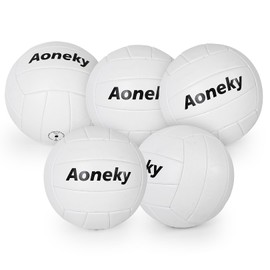 Aoneky 5-Pack Official Size 5 Soft Volleyball - Premium PVC Training Ball for Indoor & Outdoor (Air Pump Included)​