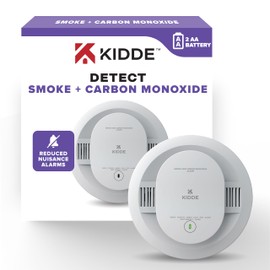 Kidde Smoke & Carbon Monoxide Detector, AA Battery Powered, Voice Alerts, LED Warning Light Indicators, 30CUDR-V