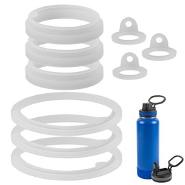Impresa Water Bottle Gasket Replacement Set - 9-Pack, Compatible with Thermoflask 24/32/40/64 oz Bottles - Thermo Flask Rubber Seal & Wide Mouth Chug/Spout Lid